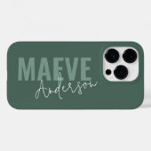 Moderne minimale typografie salie groen elegant Case-Mate iPhone case (Achterkant (horizontaal))