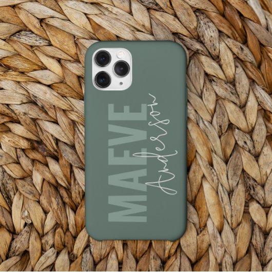 Moderne minimale typografie salie groen elegant Case-Mate iPhone case