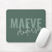 Moderne minimale typografie salie groen elegant muismat (Met muis)