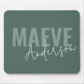 Moderne minimale typografie salie groen elegant muismat (Voorkant)