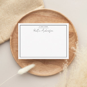 Moderne minimale Typografie Script Black Note Kaar Notitiekaartje