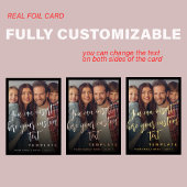 Moderne minimale typografie script kerst foto folie feestdagenkaart