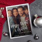 Moderne minimale typografie script kerst foto folie feestdagenkaart