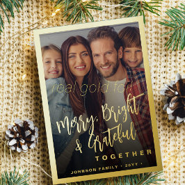 Moderne minimale typografie script kerst foto folie feestdagenkaart