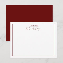 Moderne minimale Typografie Script Maroon Note Kaa Notitiekaartje