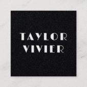 Moderne minimale Typografie Solid Black Paper Vierkante Visitekaartje (Voorkant)