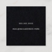 Moderne minimale Typografie Solid Black Paper Vierkante Visitekaartje (Achterkant)