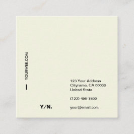 Moderne minimale Typografie Square Visitekaartje