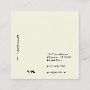 Moderne minimale Typografie Square Visitekaartje