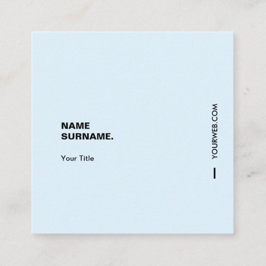 Moderne minimale Typografie Square Visitekaartje (Achterkant)