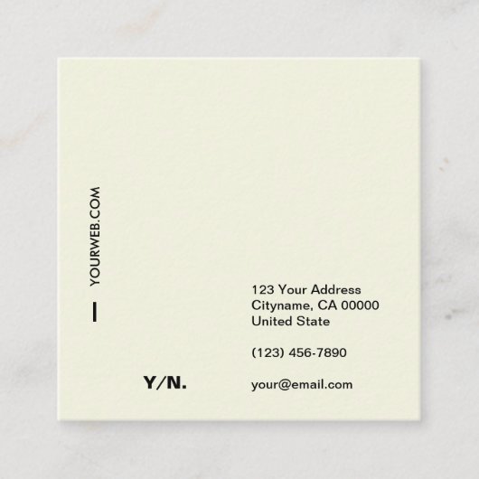 Moderne minimale Typografie Square Visitekaartje (Voorkant)