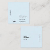 Moderne minimale Typografie Square Visitekaartje (Voorkant / Achterkant)