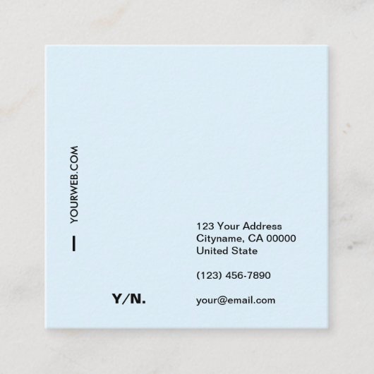 Moderne minimale Typografie Square Visitekaartje (Voorkant)