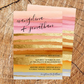 Moderne Minimale Typografie Sunset Gold Wedding Kaart