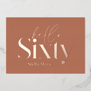 Moderne minimale typografie terracotta 60ste verja folie uitnodiging