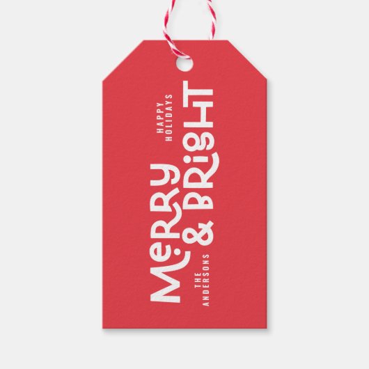 Moderne, minimale typografie, vrolijk cadeaulabel (Voorkant)