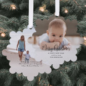 Moderne minimale typografie Vrolijk kerstfeest 2 F Ornament Kaart