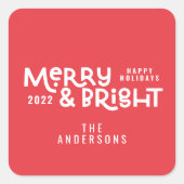 Moderne, minimale typografie, vrolijk vierkante sticker (Voorkant)