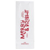 Moderne, minimale typografie, vrolijk wijn cadeautas (Achterkant)