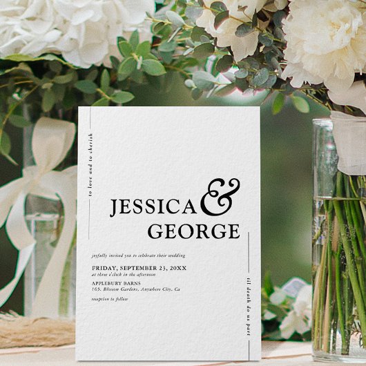 Moderne minimale Typografie Wedding Kaart