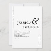 Moderne minimale Typografie Wedding Kaart (Voorkant)