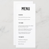 Moderne minimale Typografie Wedding Menu (Voorkant / Achterkant)