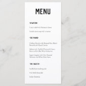 Moderne minimale Typografie Wedding Menu (Voorkant)