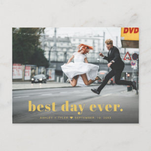 Moderne minimale Typografie Weduwfoto Hartelijk da Briefkaart