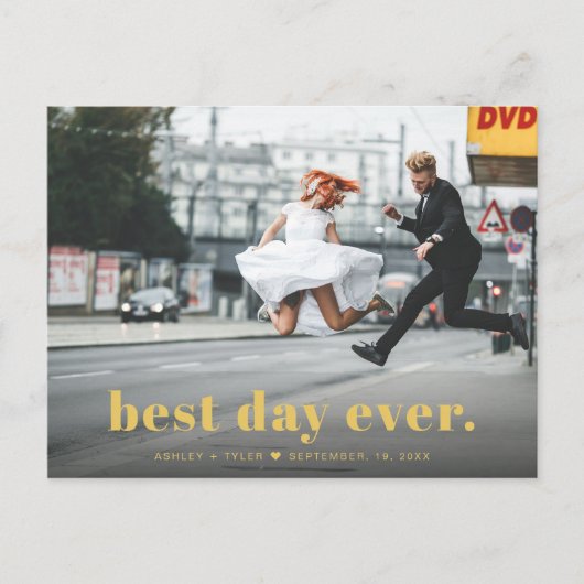 Moderne minimale Typografie Weduwfoto Hartelijk da Briefkaart (Voorkant)