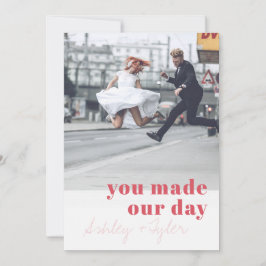 Moderne minimale Typografie Weduwfoto Hartelijk da Kaart