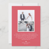 Moderne minimale Typografie Weduwfoto Hartelijk da Kaart (Achterkant)