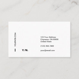 Moderne minimale Typografie White Visitekaartje