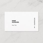Moderne minimale Typografie White Visitekaartje (Achterkant)