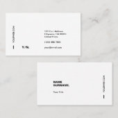 Moderne minimale Typografie White Visitekaartje (Voorkant / Achterkant)