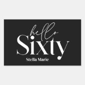Moderne minimale typografie zwart 60e verjaardag rechthoekige sticker (Voorkant)