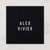 Moderne Minimale Typografie Zwart Papier Vierkante Visitekaartje (Voorkant)