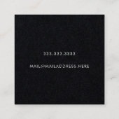 Moderne Minimale Typografie Zwart Papier Vierkante Visitekaartje (Achterkant)