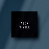 Moderne Minimale Typografie Zwart Papier Vierkante Visitekaartje