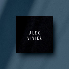 Moderne Minimale Typografie Zwart Papier Vierkante Visitekaartje