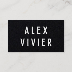 Moderne Minimale Typografie Zwart Papier Visitekaartje