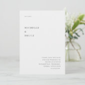 Moderne Minimale Typografie Zwart-wit Bruiloft Save The Date (Staand voorkant)