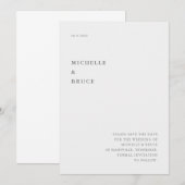 Moderne Minimale Typografie Zwart-wit Bruiloft Save The Date (Voorkant / Achterkant)