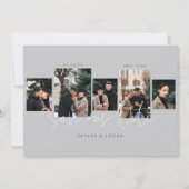 Moderne minimale Typografische Foto Collage Gray Save The Date (Voorkant)