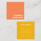 Moderne, minimale Typografische Retrokleuren Eenvo Vierkante Visitekaartje (Voorkant / Achterkant)
