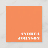 Moderne, minimale Typografische Retrokleuren Eenvo Vierkante Visitekaartje (Voorkant)