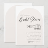 Moderne Minimale Uitnodiging van de Bridal van het (Voorkant / Achterkant)