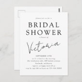 Moderne Minimale Uitnodiging van de Bridal van het (Voorkant / Achterkant)