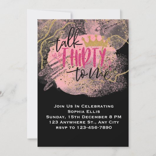 Moderne minimale uitnodiging voor 30e verjaardag G (Voorkant)