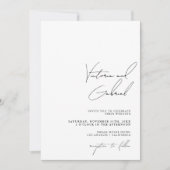Moderne minimale uitnodiging voor bruiloft met fot (Voorkant)