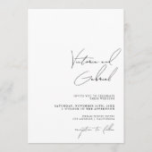 Moderne minimale uitnodiging voor bruiloft met fot (Voorkant)